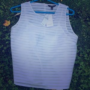 NWT. Banana Republic Dressy white blouse w/shell.